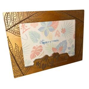 Disney Aulani Resort wood picture frame designed to hold a 5" x 7" photo